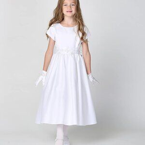 Pink Princess First Holy Communion Dress for Girls White Size 10